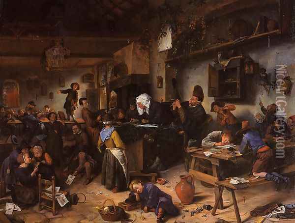 A School For Boys And Girls Oil Painting - Jan Steen