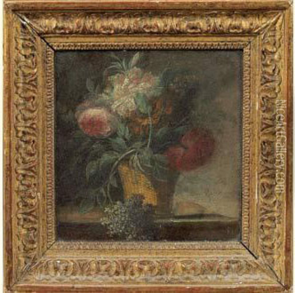 Bouquet De Fleurs Dans Un Vase Oil Painting - I.S.J. Le Riche