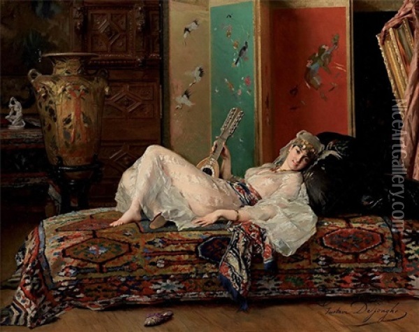 Odalik Oil Painting - Gustave Leonhard de Jonghe