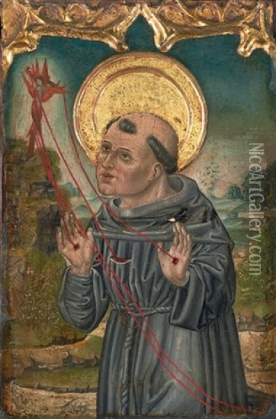 Saint Francis Of Assisi Receiving The Stigmata Oil Painting - Gabriel Maeleskircher