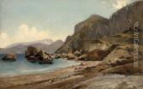 Am Strand Von Capri Oil Painting - Ascan Lutteroth