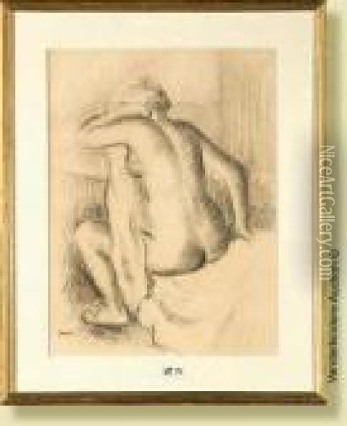 Femmenue A Sa Toilette, Fusain Sur Papier Oil Painting - Edgar Degas