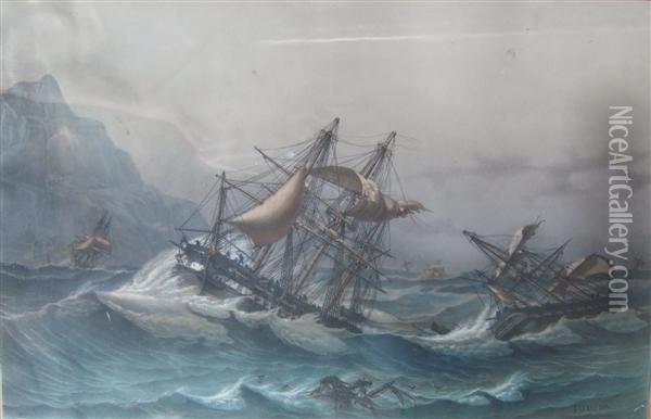 Marine Oil Painting - Louis Lebreton