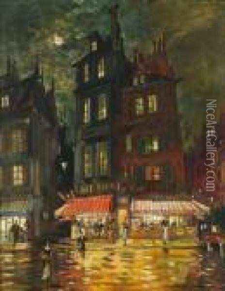 Montmartre, La Nuit Oil Painting - Konstantin Alexeievitch Korovin