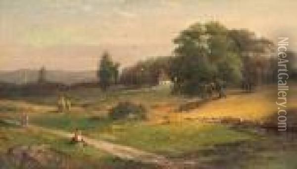 Resting Along The Path Oil Painting - George Inness