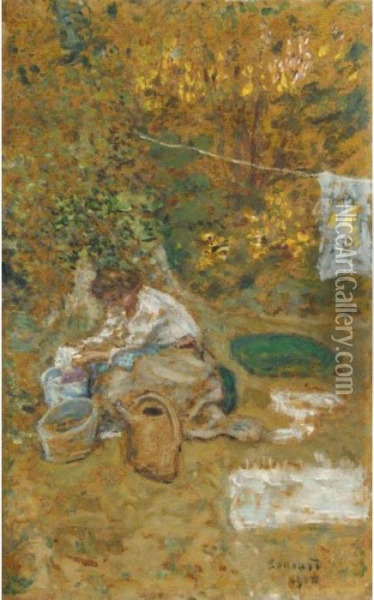 Le Linge Oil Painting - Pierre Bonnard