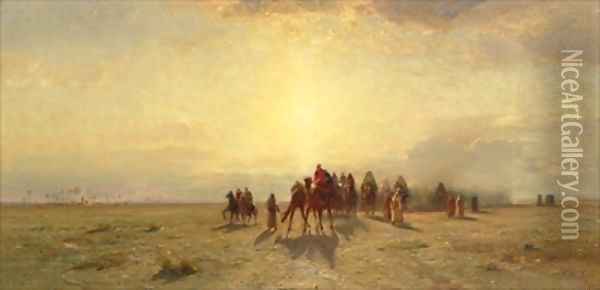 Caravan in the Desert Oil Painting - Samuel Colman