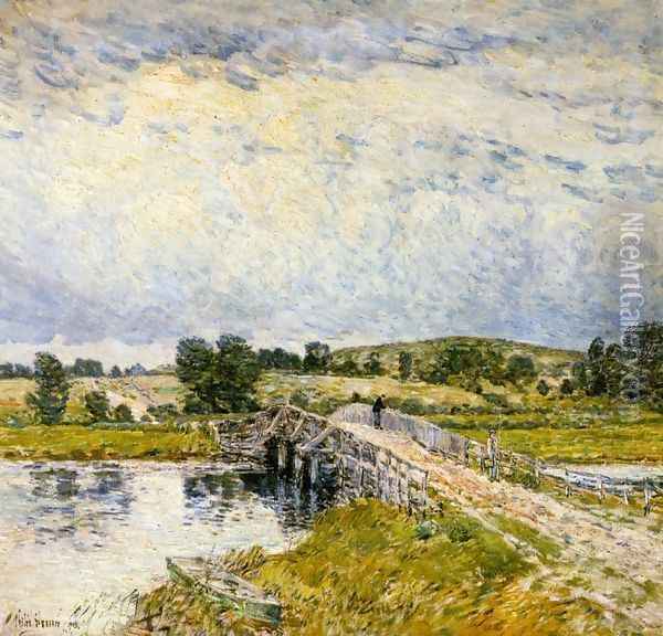 Old Lyme Bridge Oil Painting - Childe Hassam