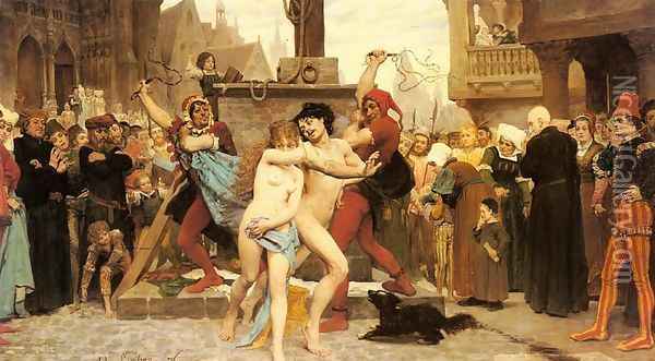 Le Supplice des Adulteres Oil Painting - Jules Arsene Gardier