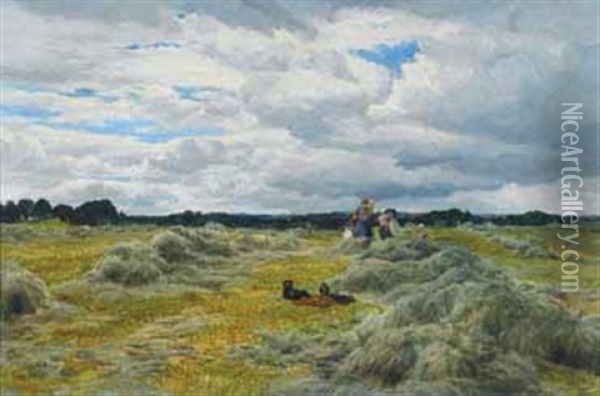 Field Workers Oil Painting - Samuel Bough