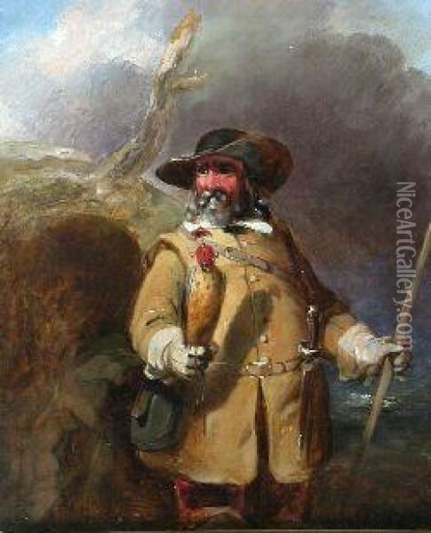 The Falconer Oil Painting - George Cattermole