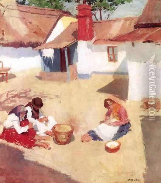 Shelling Beans 1904 Oil Painting - De Lorme and Ludolf De Jongh Anthonie