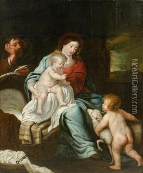 Heilige Familie Mit Johannes Dem Taufer Oil Painting - Gerard Seghers