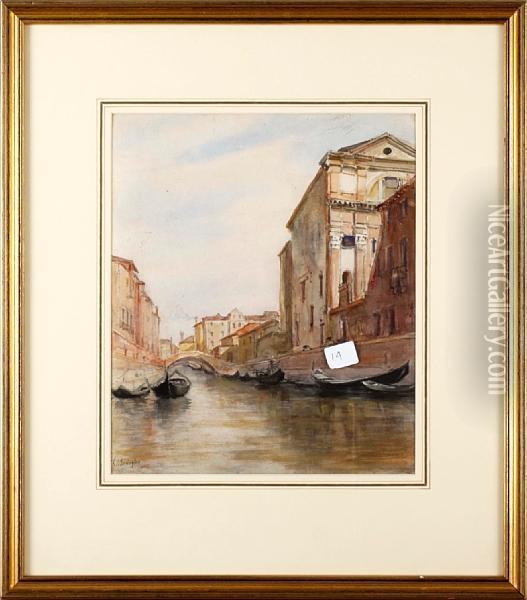 'a Venetian Scene' Oil Painting - Richard Dighton