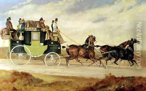 London to Bristol and Bath stage coach Oil Painting - Charles Cooper Henderson