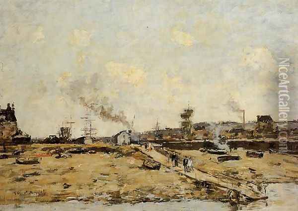Trouville, the Ferry to Deauville Oil Painting - Eugene Boudin
