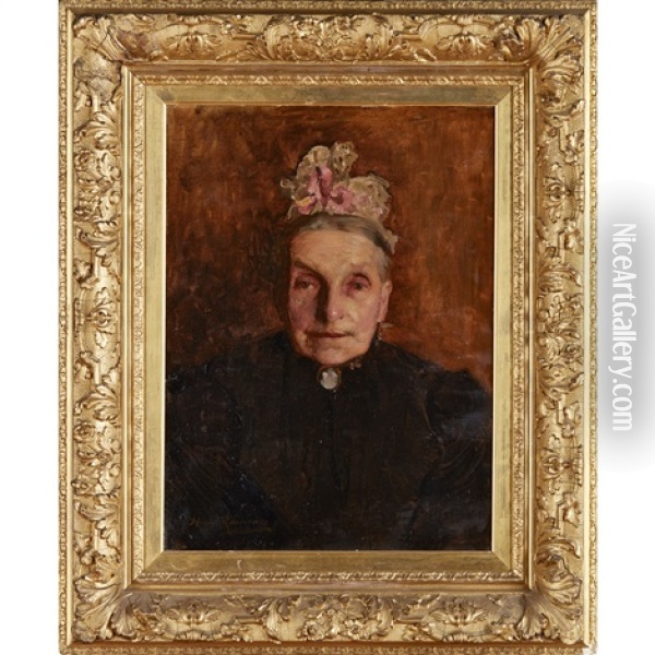Portrait Of An Elderly Lady Oil Painting - Hugh Ramsay