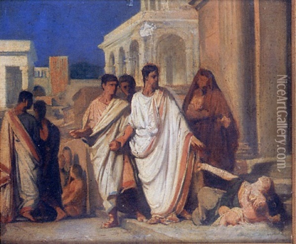 The Departure Of Caius Gracchus Oil Painting - Pierre Brisset
