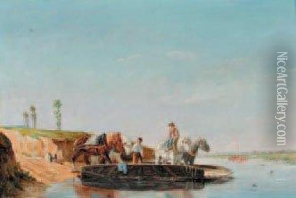 Le Passe-chevaux Oil Painting - Jules Jacques Veyrassat