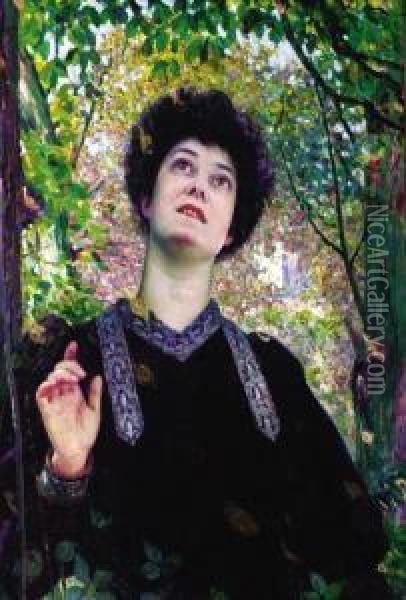 Portrait De Femme Oil Painting - Louis Welden Hawkins