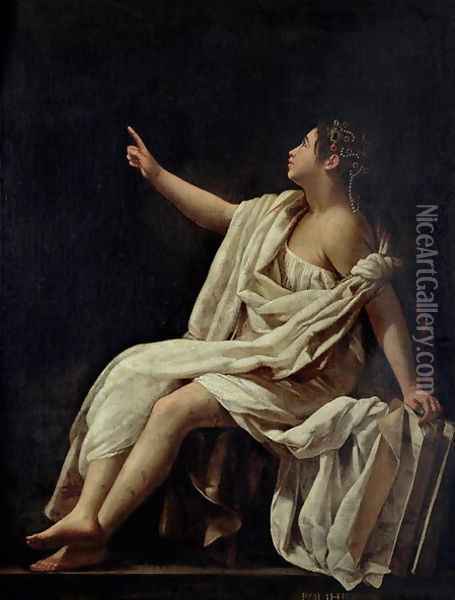 Polyhymnia, the Muse of Lyric Poetry 1620 Oil Painting - Giovanni Baglione