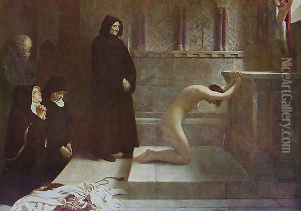 St Elizabeth of Hungary's Great Act of Renunciation Oil Painting - Philip Hermogenes Calderon