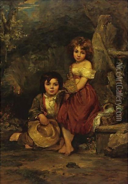 The Young Picnickers Oil Painting - William Frederick Witherington