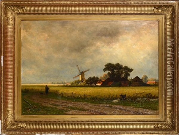 Paysage Au Moulin Oil Painting - Adrianus van Everdingen
