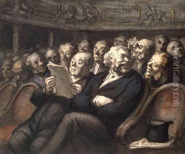 Intermission at the Comedie Francaise Oil Painting - Honore Daumier