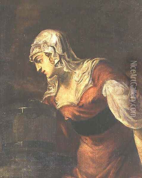 The Woman of Samaria at the Well, c.1560 Oil Painting - Jacopo Tintoretto (Robusti)