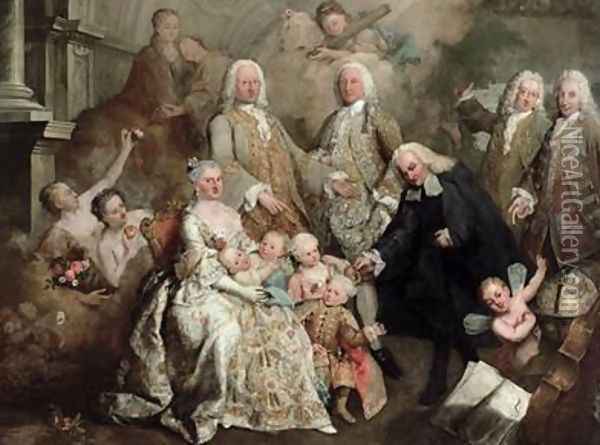 The Family of Procurator Luigi Pisani 1758 Oil Painting - Alessandro Longhi