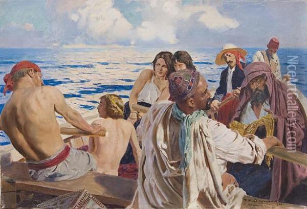 Piraci Oil Painting - Feliks M. Wygrzywalski