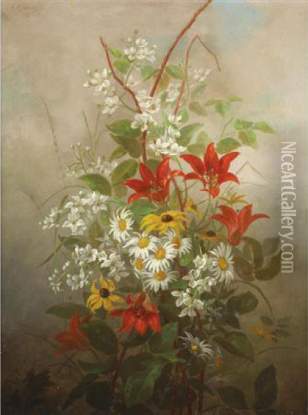Spoils From A Summer Garden Oil Painting - Anna Elizabeth Hardy