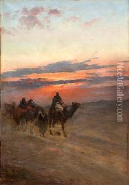 Camel Drivers Oil Painting - Pericles Tsirigotis