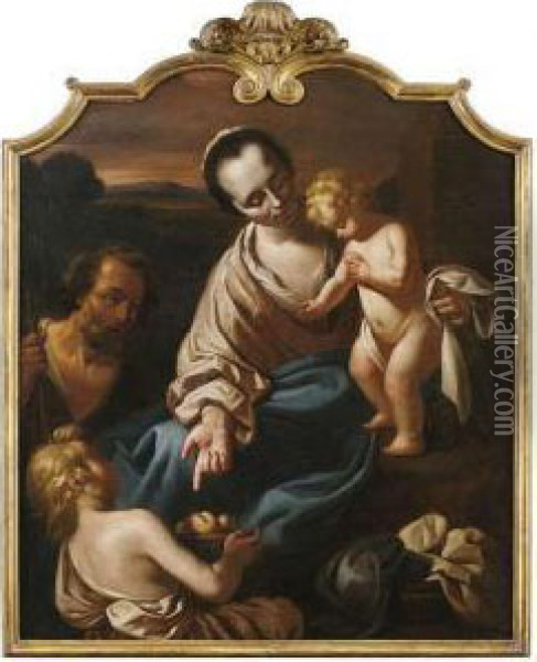 The Holy Family With The Infant St. 
John The Baptist. Oil Painting - Reyer Van Blommendae