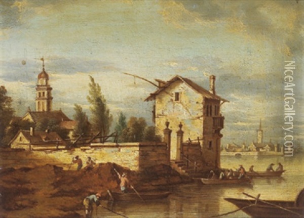 Capriccio Veneziano Oil Painting - Heinrich Hirzel