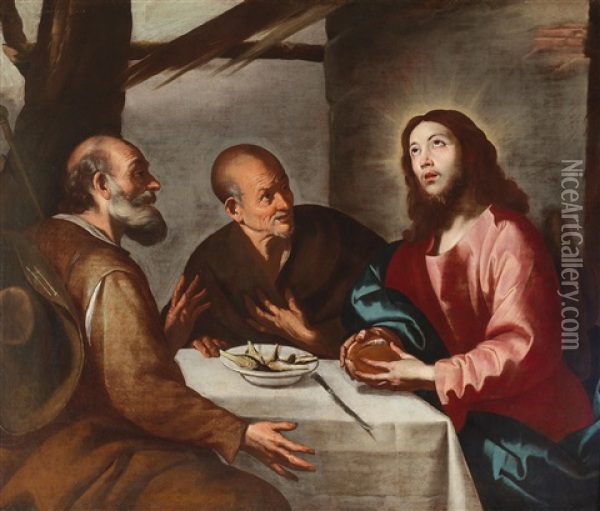 Supper At Emmaus Oil Painting - Giuseppe Marullo