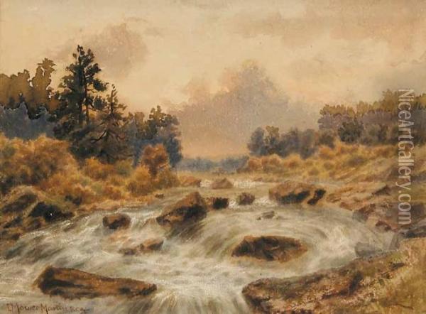Untitled - Rushing River Oil Painting - Thomas Mower Martin
