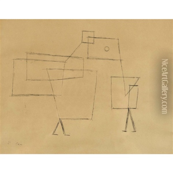 Begegnung Zum Disput Oil Painting - Paul Klee