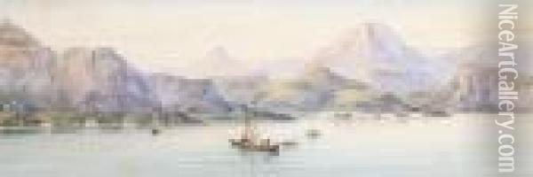 A View Of Menaggio, Lake Como Oil Painting - Gabriele Carelli