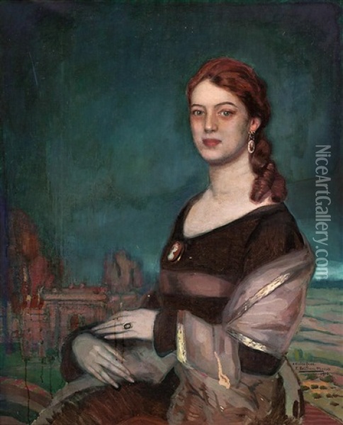 Retrato (probablemente De Elvira Quer) Oil Painting - Federico Beltran Masses