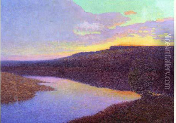 Paysage Du Lot, Vers 1890 Oil Painting - Henri Martin