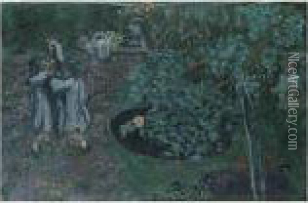 Enfants Jouant Dans Un Jardin Oil Painting - Pierre Bonnard
