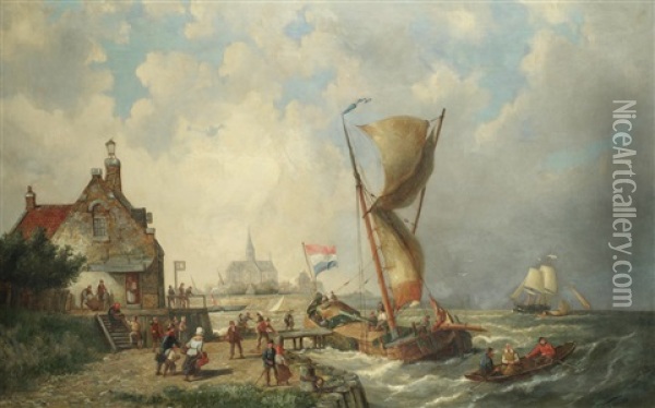 Koudum, Holland Oil Painting - Pieter Cornelis Dommershuijzen
