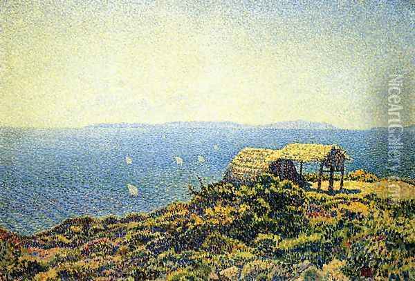Ile du Levant, View from Cape Benat, Brittany Oil Painting - Theo van Rysselberghe
