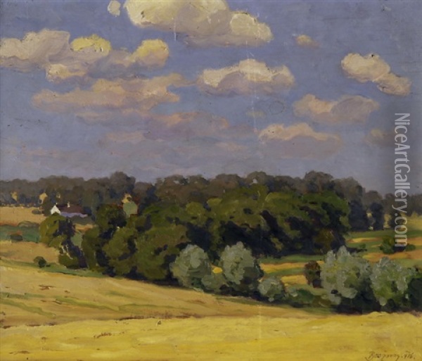 Sommerliche Landschaft Oil Painting - Istvan Bosznay