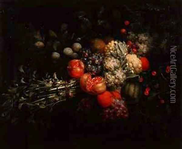 Still Life with Fruits Oil Painting - Jan Pauwel Gillemans The Elder
