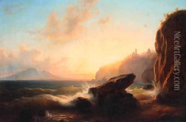 Vico Equense, Gulf of Sorrento Oil Painting - Eduard Agricola