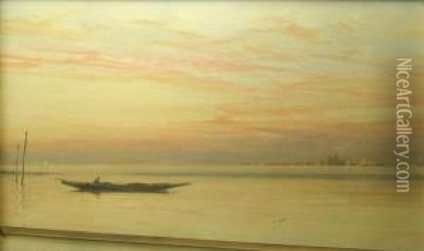 Onthe Venetian Lagoon Oil Painting - William Matthew Hale