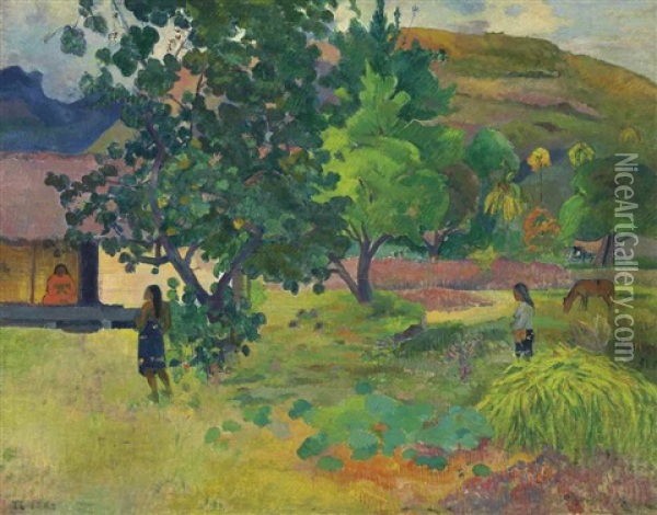 Te Fare (la Maison) Oil Painting - Paul Gauguin